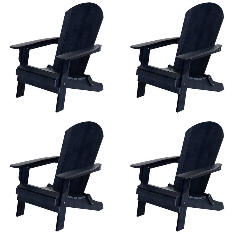 Vineyard HIPS Outdoor Folding Eco-Friendly All Weather Seashell Adirondack Chair (Set of 4)