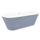 preview thumbnail 3 of 13, Altair Szany 67" x 32" Flatbottom Freestanding Acrylic Soaking Bathtub in Matte Gray with Drain and Overflow