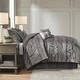 preview thumbnail 9 of 13, Madison Park Venetian Grey Jacquard 7-piece Comforter Set