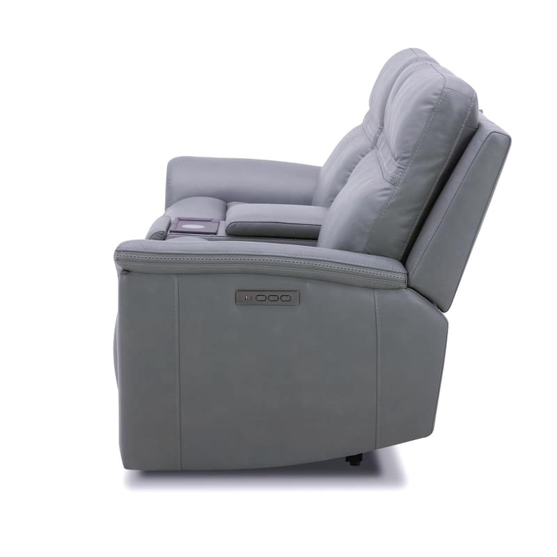 Liberty Furniture Cooper Power Loveseat with Console - Blue Gray - Width 79" x Depth 41" x Height 41"