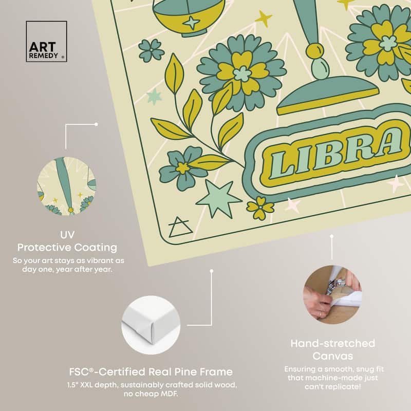 Libra Stars Card Canvas by Art Remedy, Gallery Wrapped