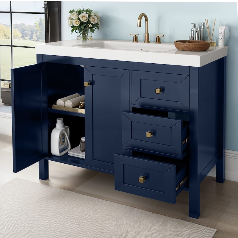 Moasis 36"/42" Bathroom Vanity Cabinet Set with Sink Combo and 3 Drawers & Cabient