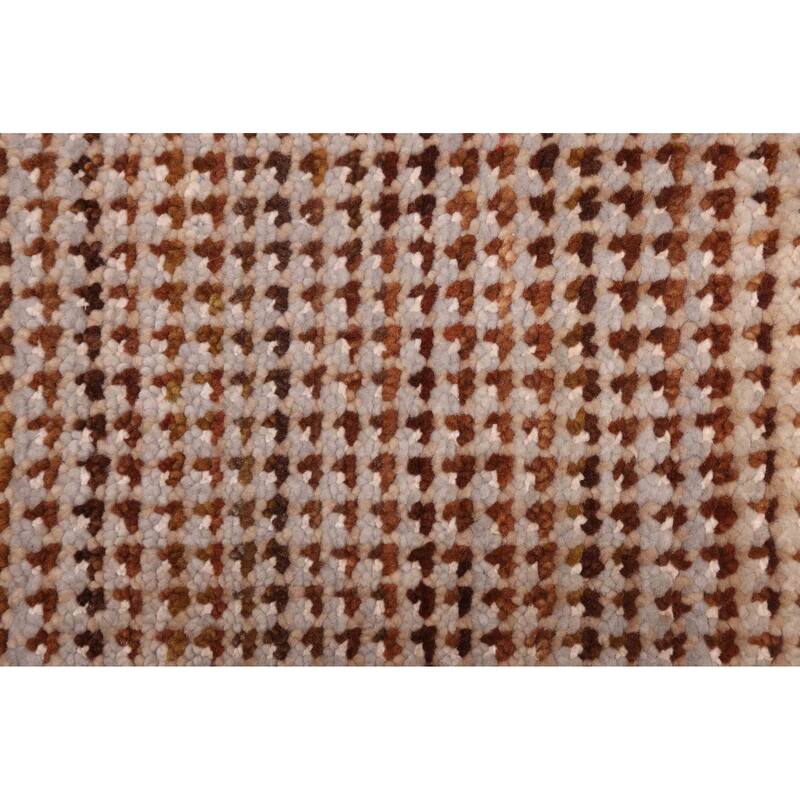 ECARPETGALLERY Hand-knotted Silk Shadow Brown Viscose, Wool Rug - 6'0 x 8'10