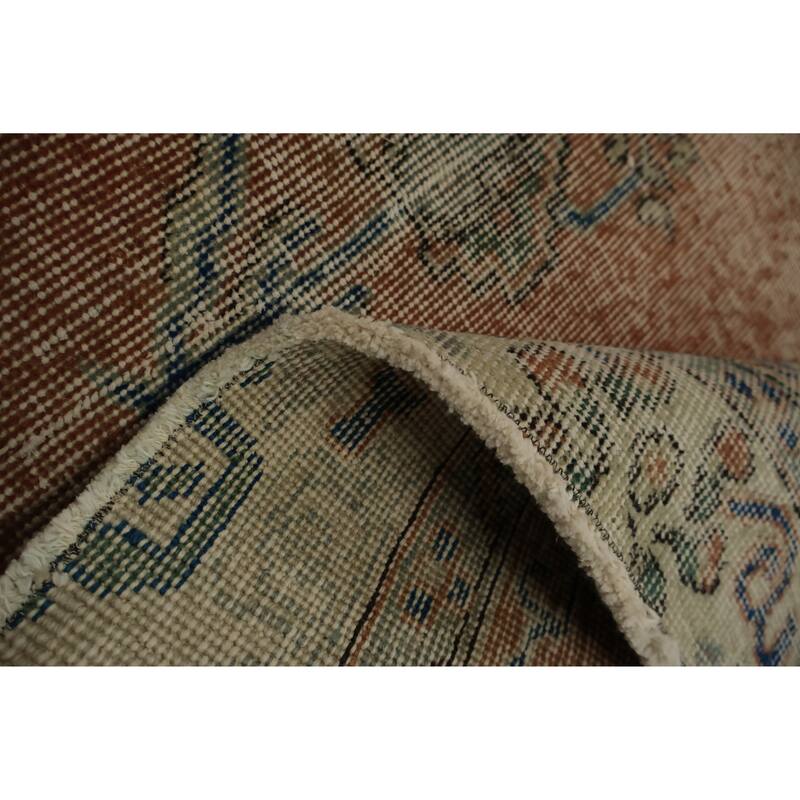 Hand Knotted Oriental 100% Wool Carpet Transitional Floral Oranges & Rust Anatolian Area Rug - 9' 2'' X 5' 6''