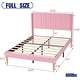 preview thumbnail 17 of 88, AUFANK Upholstered Platform Bed Frame with Headboard Wooden Slats Support