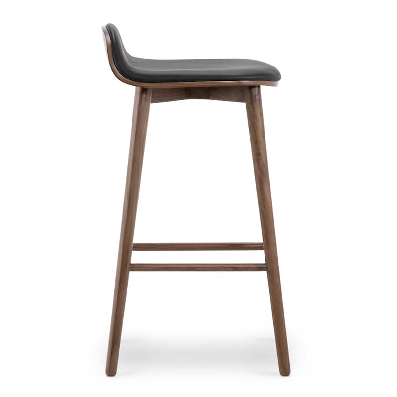 Poly & Bark Notello Leather Counter Stool - 26" Seat Height Solid Oak Wood Frame