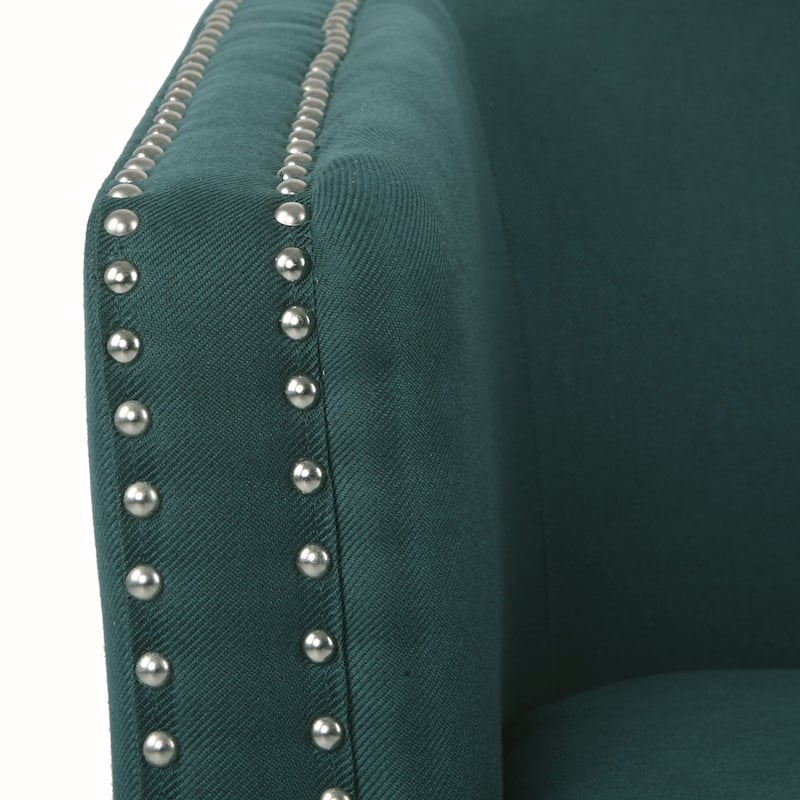 Linen Swivel Chair With Iron Legs