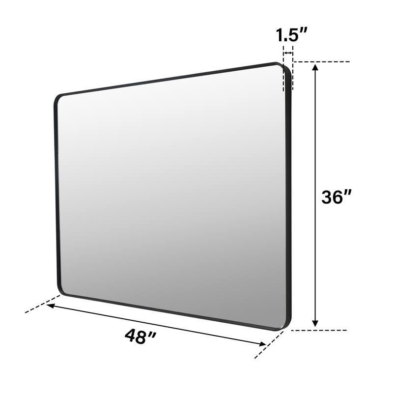 Modern Bathroom Rectangular Wall Mounted Anodized Aluminum Framed Vanity Mirror