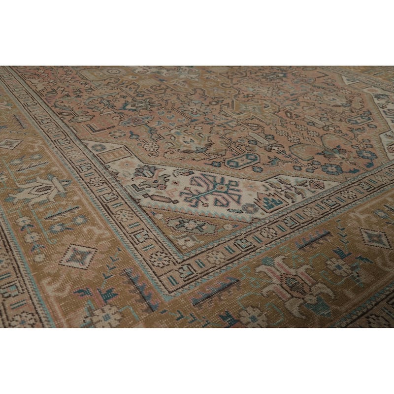 Geometric Tabriz Persian Area Rug Handmade Wool Carpet - 6'5" x 9'7"