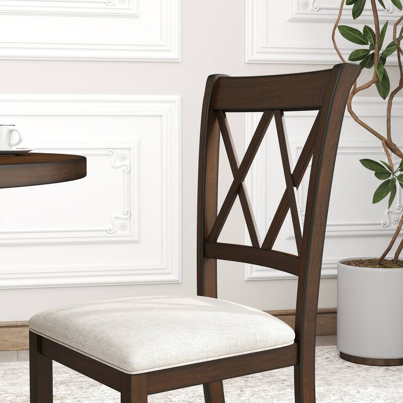 Roundhill Furniture Havre 5-Piece Pedestal Round Dining Set