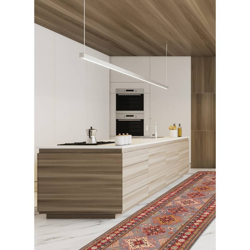 ECARPETGALLERY Hand-knotted Uzbek Ghazni Grey Wool Rug - 2'8 x 9'10