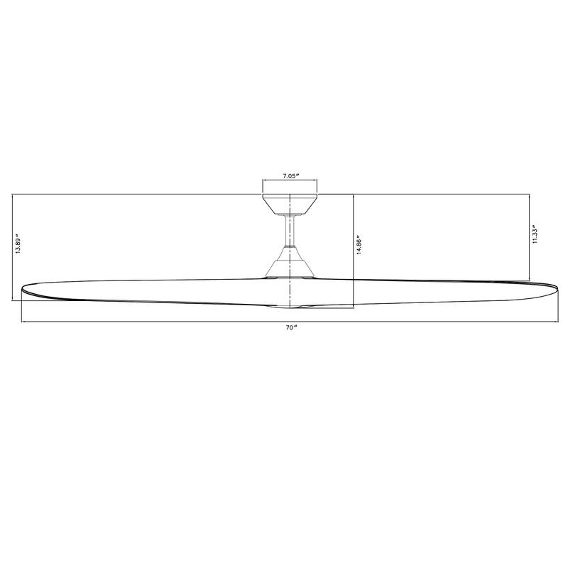 Malibu Indoor Outdoor 3-Blade Smart Ceiling Fan 70in with Remote Control-REMOVE FINISH - 70