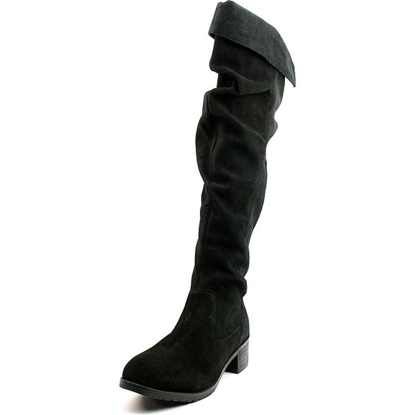 Matisse Cabriolet Women Round Toe Suede Black Over the Knee Boot