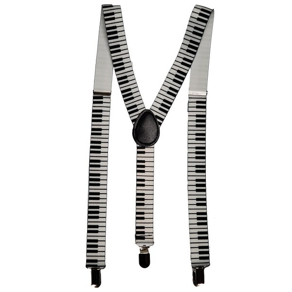 Piano Keys Funky Elastic Braces Clip On Suspenders - One Size ...