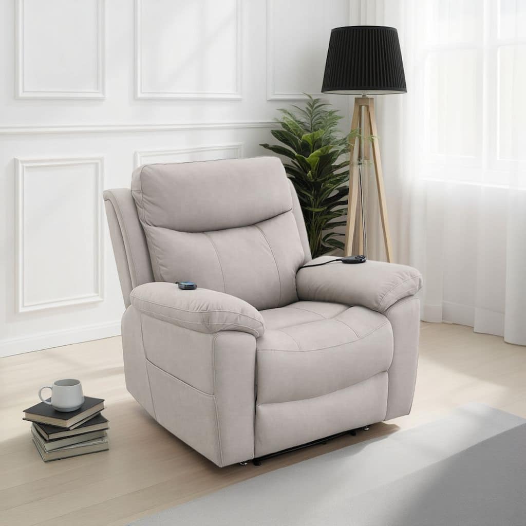 Cheru Power Motion Lift and Recliner Chair with Heated Massage, Gray