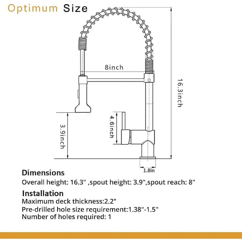 Pull Down Single Handle Kitchen Faucet with spray,stream and quick stop bottom