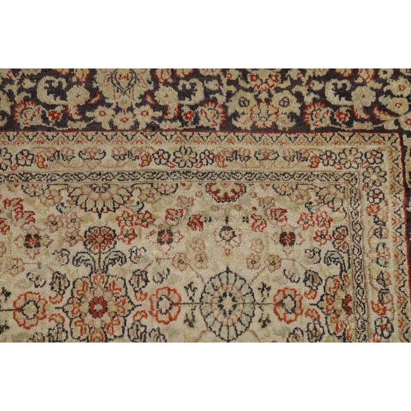 Pre-1900 Antique Silk Farahan Foyer Rug Hand-Knotted Wool Carpet - 4'0" x 6'0"