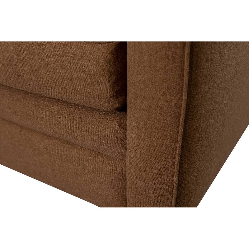 NADAAL STUDIOS Caelanor Accent Chair, Curved Back with Lumbar Cushion in C0 Performance Fabric, Rust