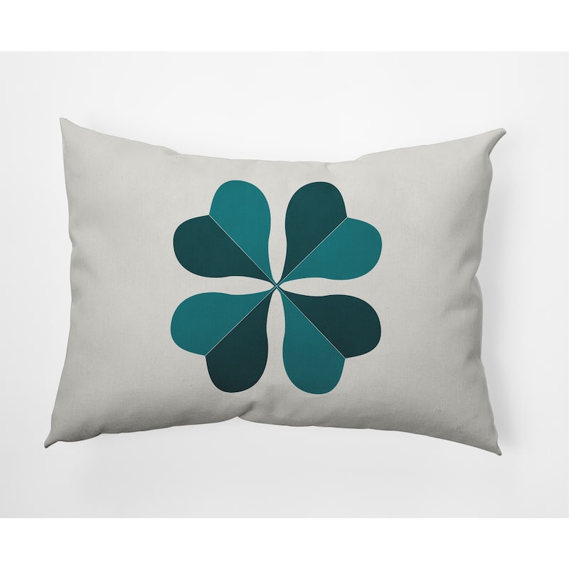 Lucky Clover St. Patrick's Day Decorative Throw Pillow - 14" x 20" - Ocean Abyss Green