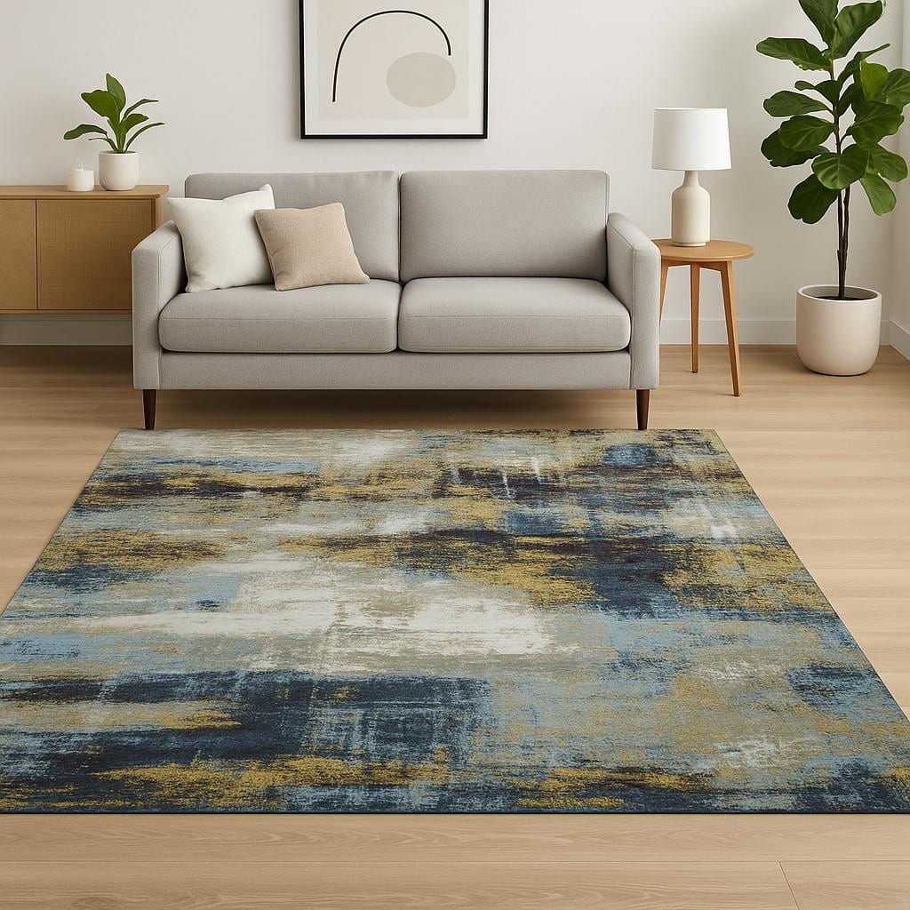 HomeRoots Abstract Contemporary Rectangle Area Rug - 120.00 in. x 96.00 in. x 0.25 in.