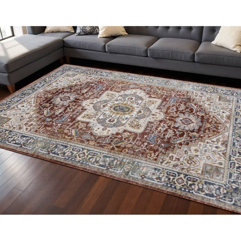 HomeRoots Medallion Modern Rectangle Area Rug - 8' X 10' - 8' X 10'