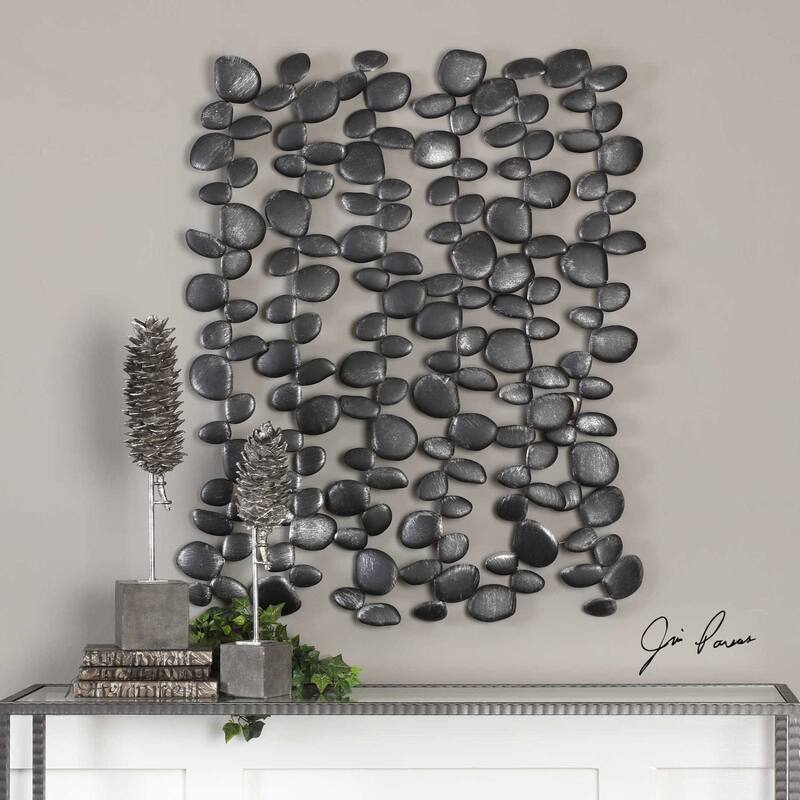 Uttermost 34 Inch x 40 Inch Skipping Stones Iron Dimensional Wall Art - Charcoal