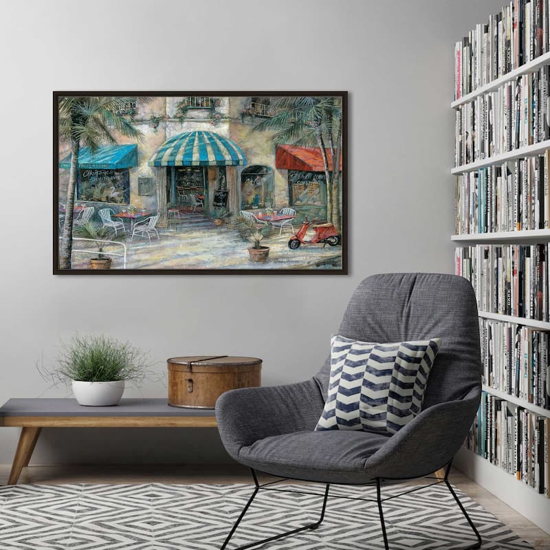 "Christines South Beach Cafe" by Manning Print on Floating Canvas