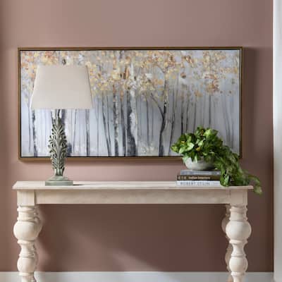 Aspen Canvas Wall Art with Gold Frame - Yellow
