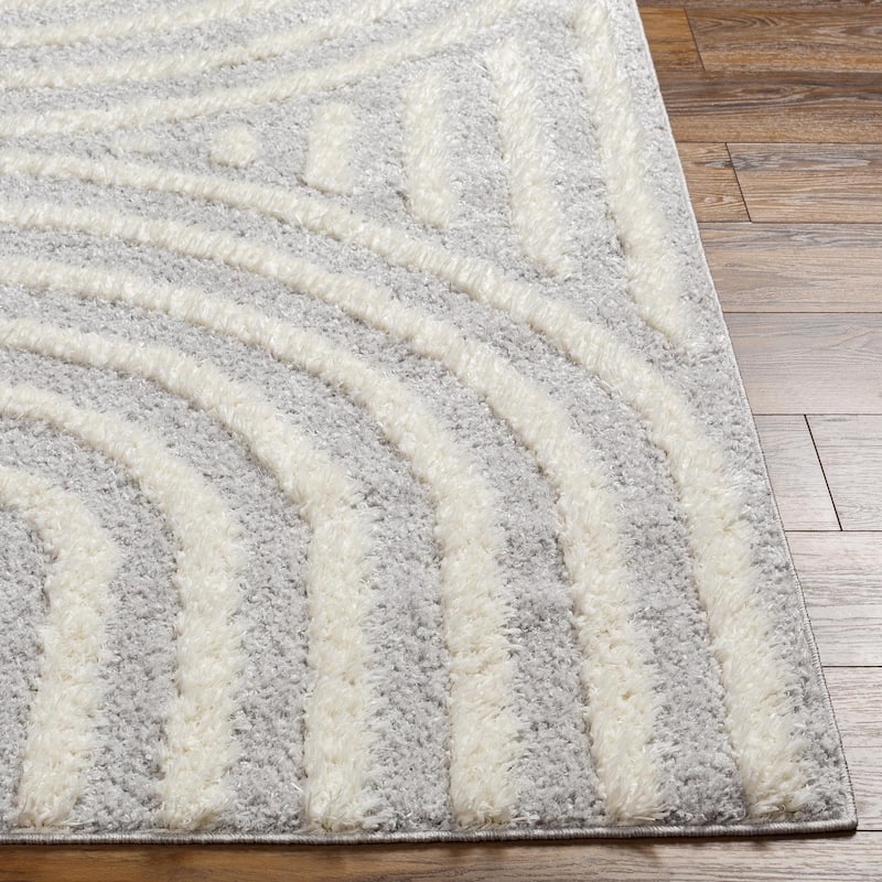 Livabliss Rodos Mod Neutral Rainbow Plush Area Rug