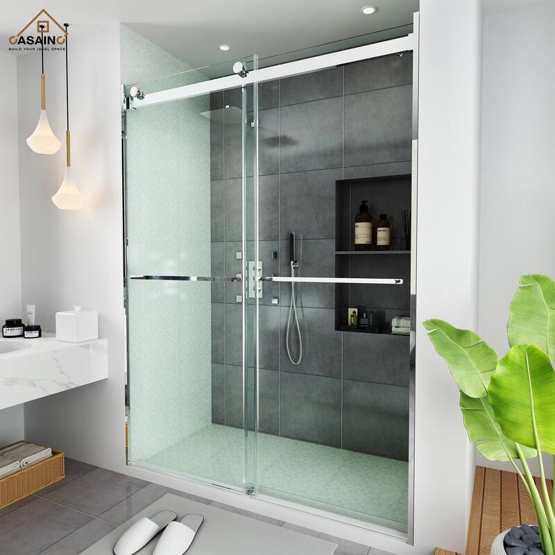 CASAINC 60"*76" Frameless Double Sliding Shower Door