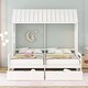 preview thumbnail 2 of 16, Dual Twin Size Platform Beds with Canopy Design and Underbed Storage Drawers