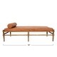 preview thumbnail 6 of 4, Mango Wood Daybed with Leather Bolster Pillow and Cushion