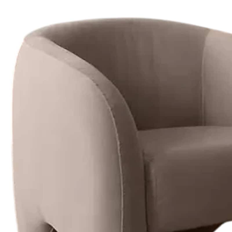 Kiol Accent Chair, Winter Mink Gray Performance Velvet, Sloping Arms
