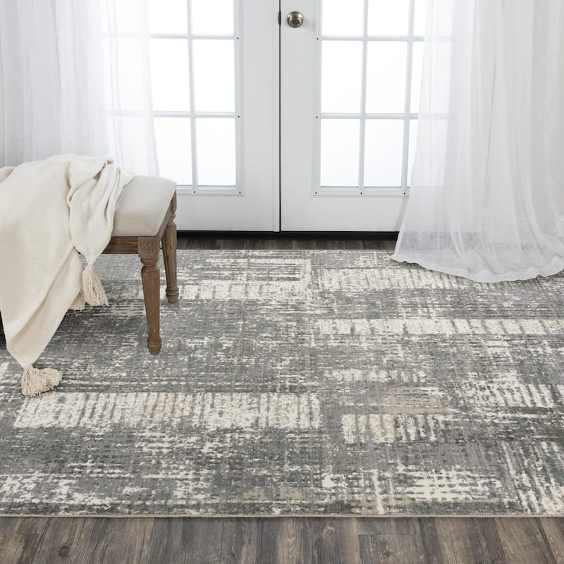 Alora Decor Aurora Transitional Gray Wool/Tencel Area Rug