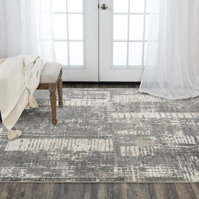 Alora Decor Aurora Transitional Gray Wool/Tencel Area Rug