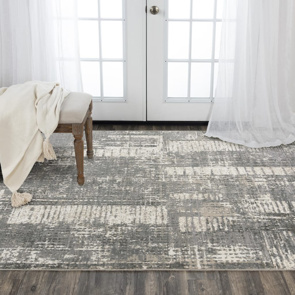 Alora Decor Aurora Transitional Gray Wool/Tencel Area Rug