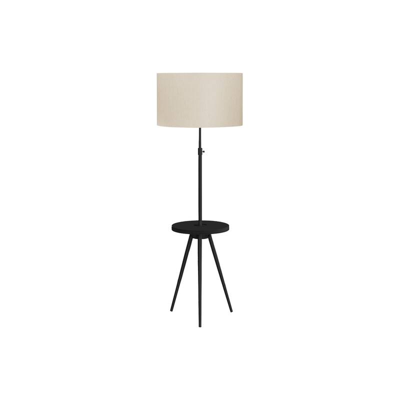 Lighting, Floor Lamp, 63"h, Black Metal, Ivory / Cream Shade, Contemporary