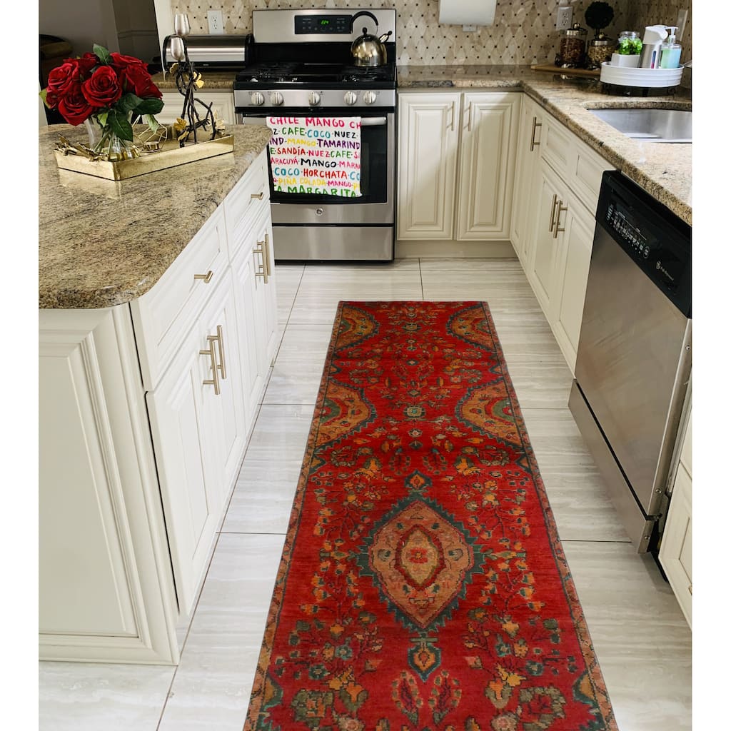 Fine Vintage Distressed Annalise Red/Brown Runner - 2'4" x 8'3"