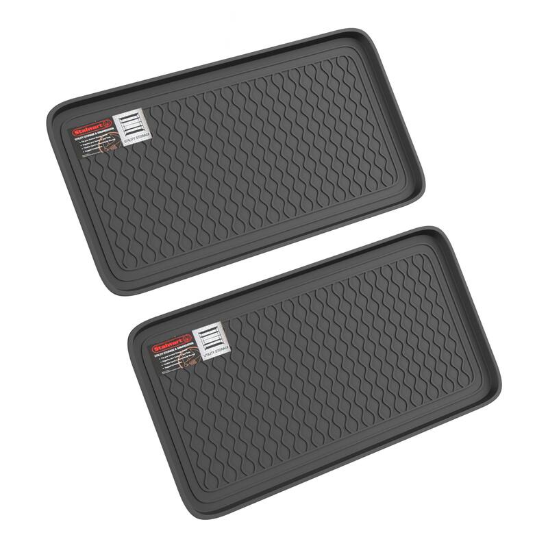 All Weather Boot Tray Set of 2 Large WaterResistant Plastic Utility