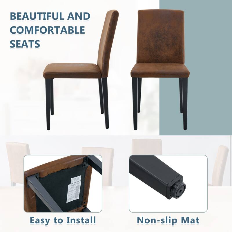 Dining Chairs Set of 4, Modern Kitchen Chairs with Black Metal Legs Side Chairs for Dining Room