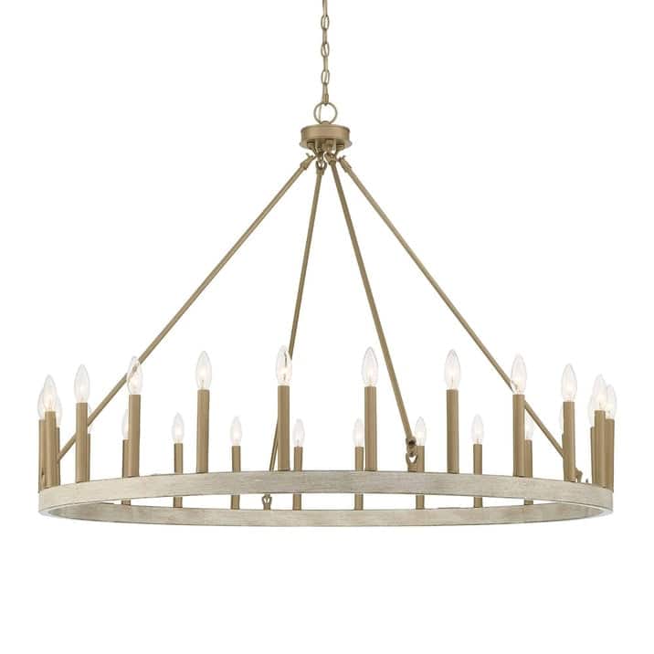 Acroma 24 Light Modern Farmhouse Wagon Wheel Chandelier-UL Certified - N/A