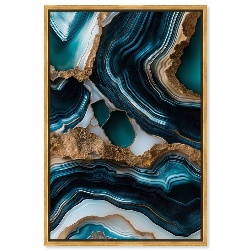 Teal Tectonic II Canvas by Art Remedy - Gold - 30" x 45"