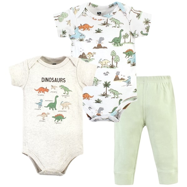 slide 1 of 1, Hudson Baby Cotton Bodysuit and Pant Set, Dinosaur Adventures Short-Sleeve 12-18 Months - Dinosaur Adventures Short-Sleeve