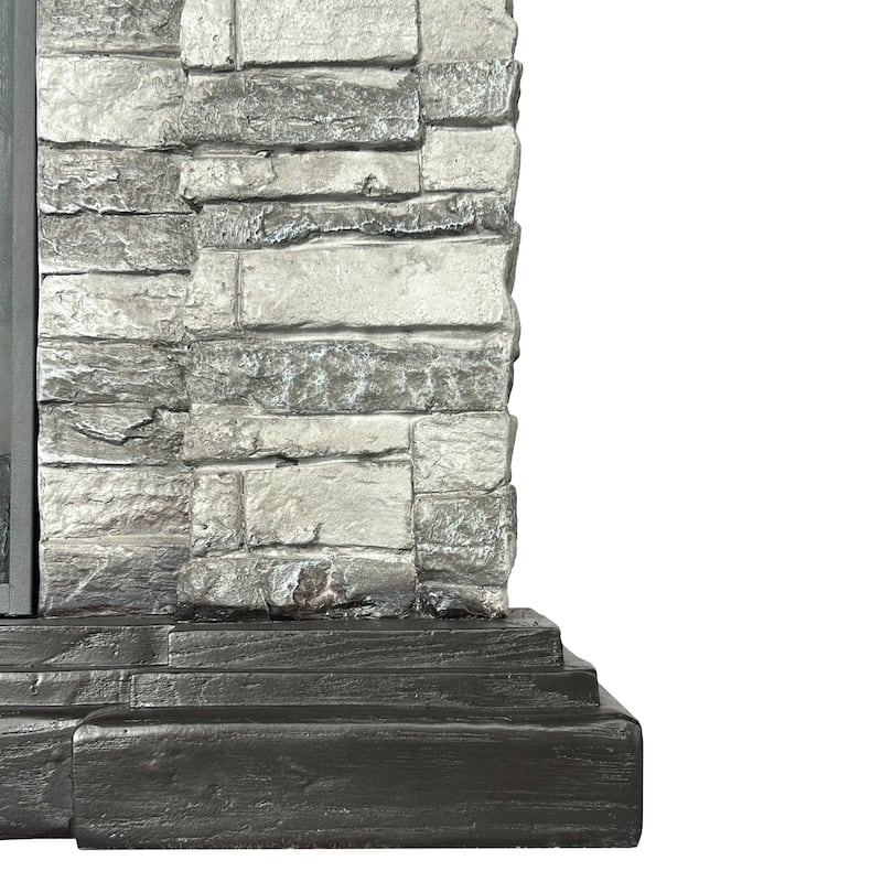 45" Electric Fireplace MGO Mantel with Faux Brick, 23" Firebox Insert and Remote Control Included