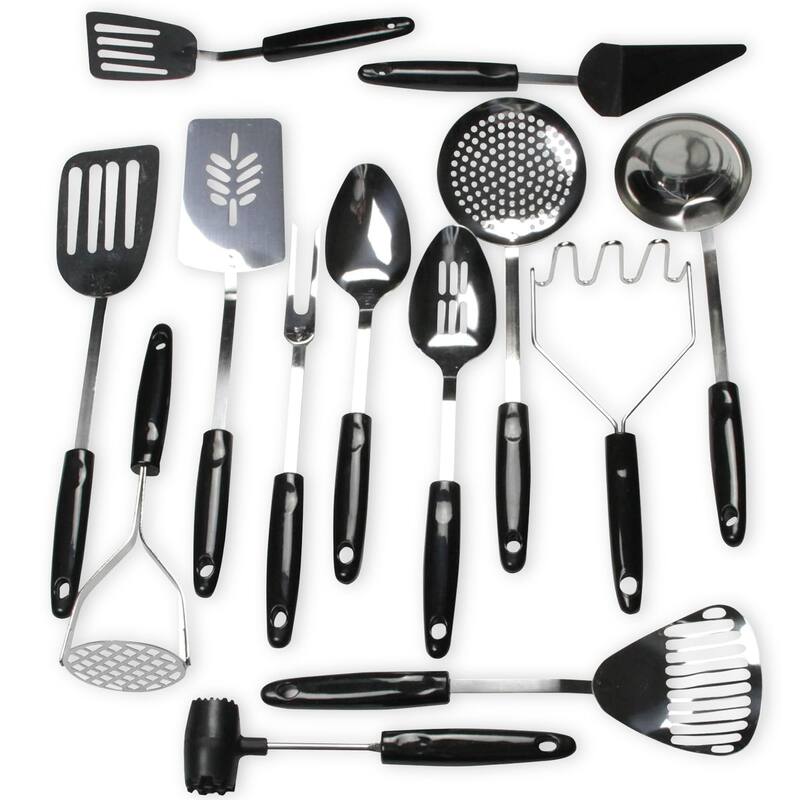 Chef Craft Select 13-Piece Select Stainless Steel Kitchen Tool and Utensil Set - Black