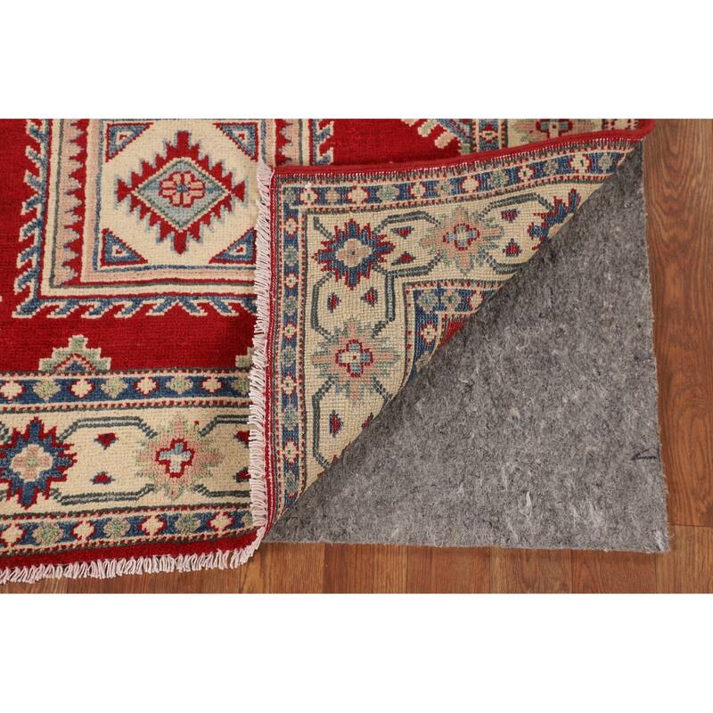 Red Kazak Foyer Rug Hand-Knotted Wool Carpet - 3'5" x 4'9"