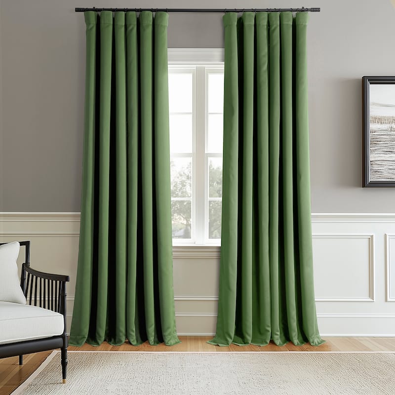 Exclusive Fabrics Room Darkening Curtains for Bedroom & Living Room Curtains - Window Drapes (2 Panels). - 50x108 - Dark Olive Green