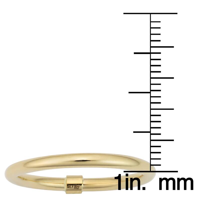 14k Yellow Gold Polished 2 millimeter Comfort Fit Band Ring for Women (sizes 5-10)