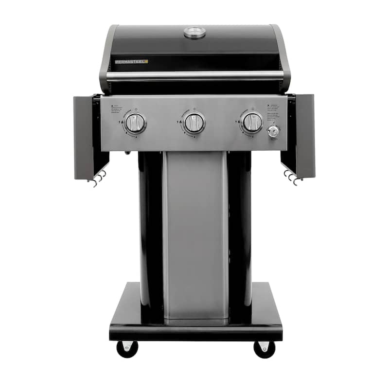 Permasteel 3-Burner Propane Gas Grill with Foldable Side Shelves
