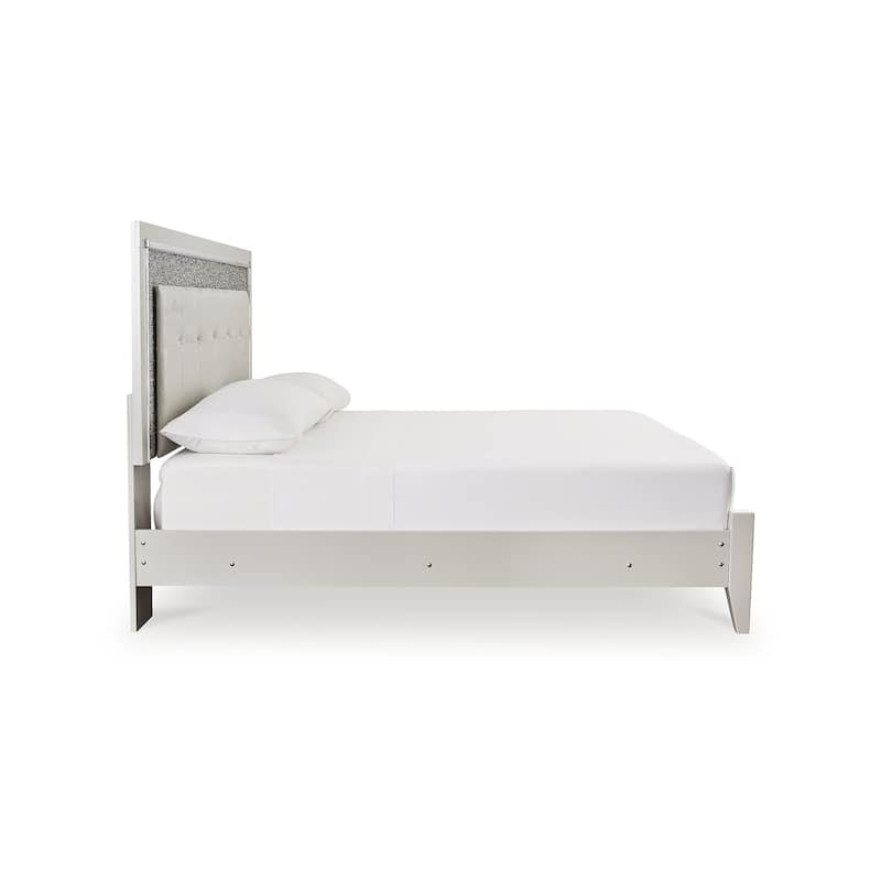 Signature Design by Ashley Zyniden Silver King Upholstered Panel Bed